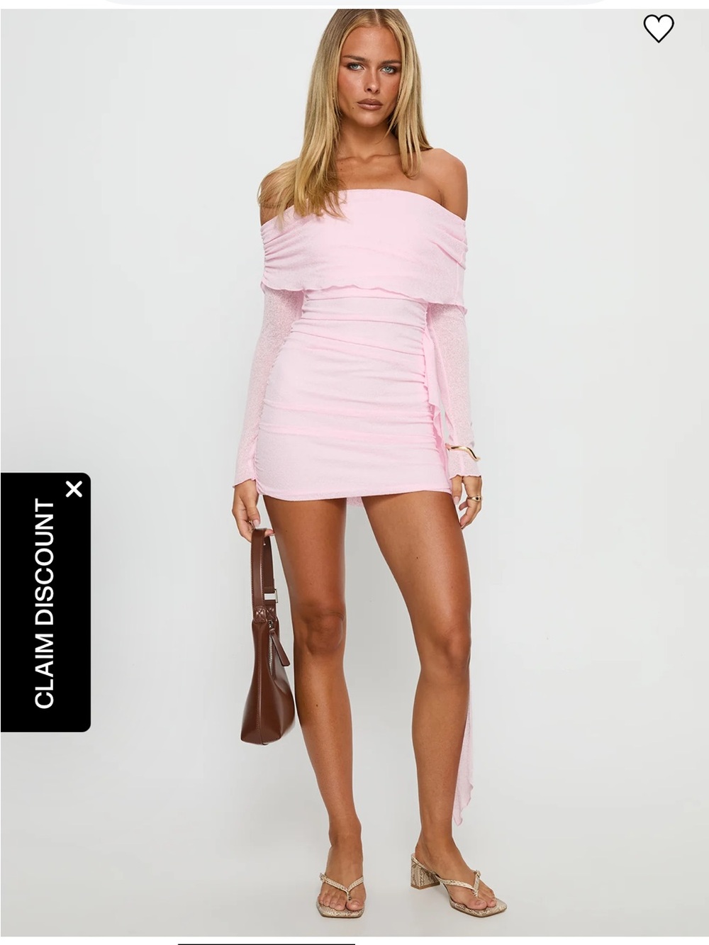 Rozalee Long Sleeve Off Shoulder Mini Dress Pink